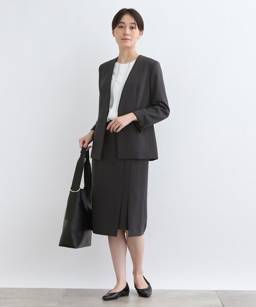 スーツ レディース 「洗える／日本製／定番スーツ」トリアセテート混 