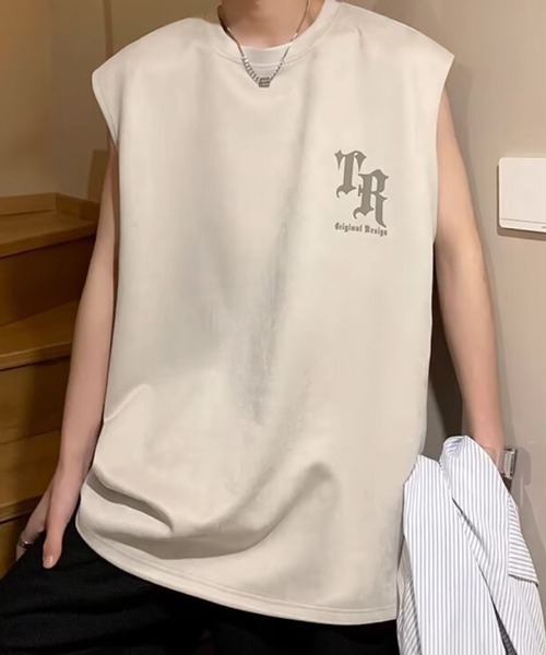 tシャツ 「NOWLE」フェイクスエード ノースリーブ Tシャツ メンズ レディース | NOWLE | 08