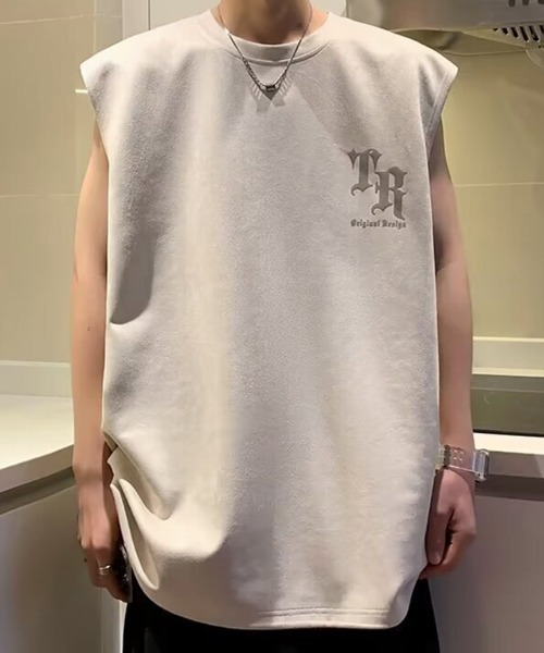 tシャツ 「NOWLE」フェイクスエード ノースリーブ Tシャツ メンズ レディース | NOWLE | 19