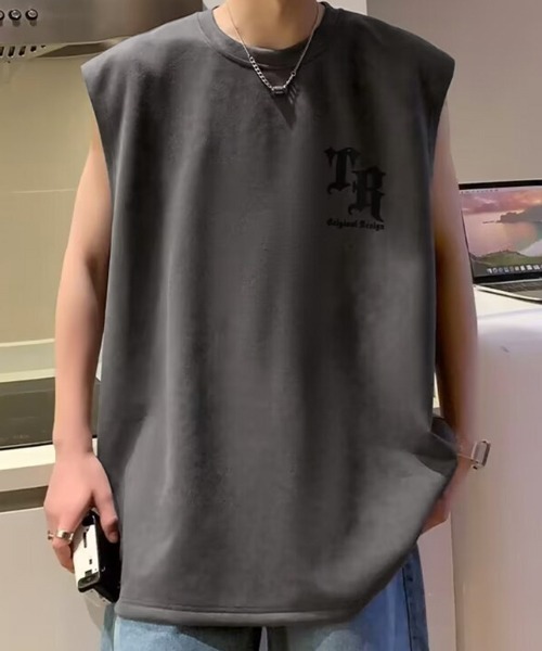 tシャツ 「NOWLE」フェイクスエード ノースリーブ Tシャツ メンズ レディース | NOWLE | 21