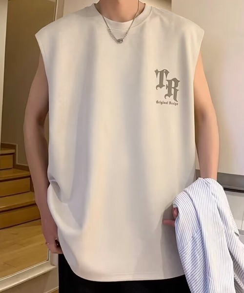 tシャツ 「NOWLE」フェイクスエード ノースリーブ Tシャツ メンズ レディース | NOWLE | 22