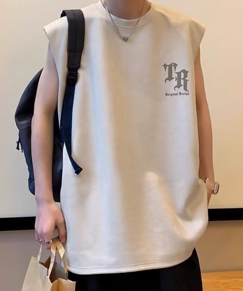 tシャツ 「NOWLE」フェイクスエード ノースリーブ Tシャツ メンズ レディース | NOWLE | 23