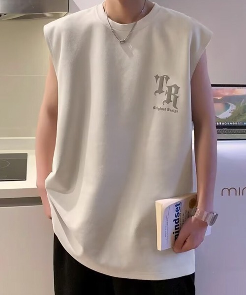 tシャツ 「NOWLE」フェイクスエード ノースリーブ Tシャツ メンズ レディース | NOWLE | 24