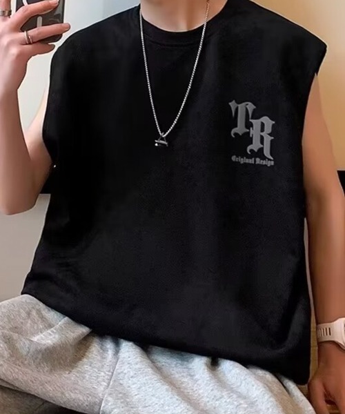 tシャツ 「NOWLE」フェイクスエード ノースリーブ Tシャツ メンズ レディース | NOWLE | 31