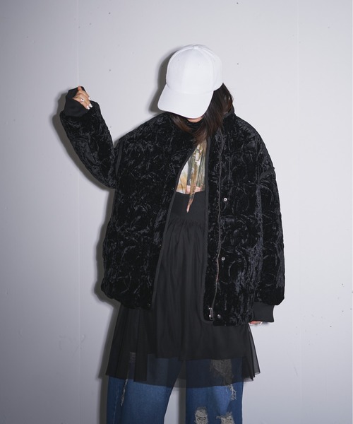 ブルゾン アウター crush velour original stitch jacket レディース