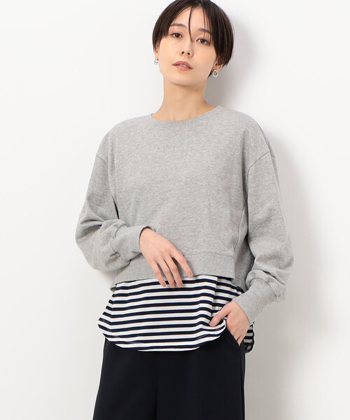 tシャツ 「レイヤード」ミニ裏毛 プルオーバー レディース