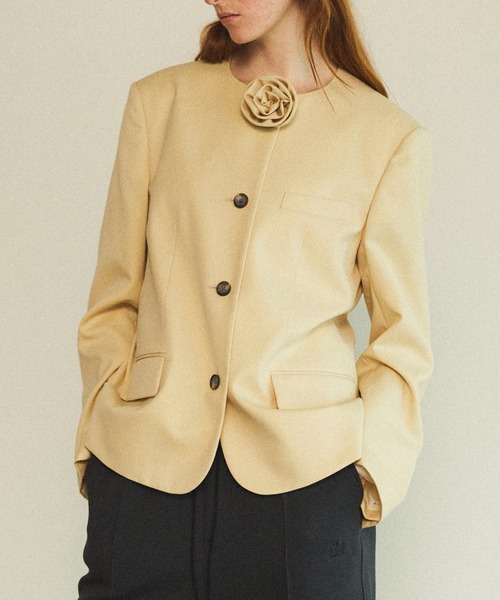 MAISON SPECIAL ジャケット ノーカラージャケット Motif