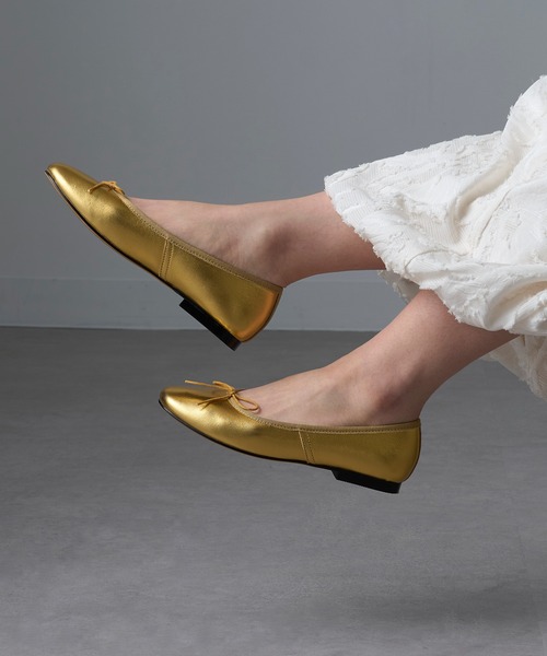 REMME（レメ） バレエシューズ パンプス 「REMME」レザーリボンバレエ