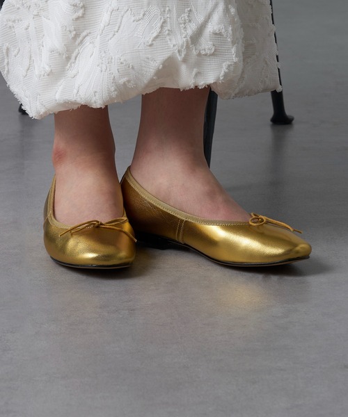 REMME（レメ） バレエシューズ パンプス 「REMME」レザーリボンバレエ