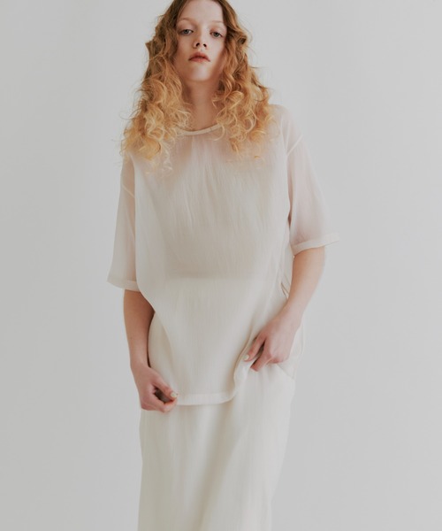 kiehtova スカート 「kiehtova」SHEER CUT TIGHT SKIRT/シアー カット