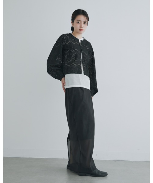 kiehtova スカート 「kiehtova」SHEER CUT TIGHT SKIRT/シアー カット