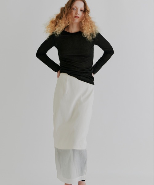 kiehtova スカート 「kiehtova」SHEER CUT TIGHT SKIRT/シアー カット