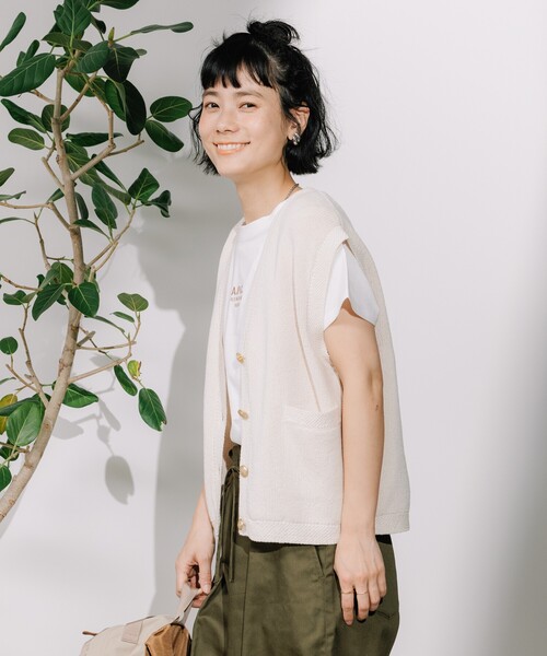 ベスト ジレ ニットベスト レディース ベスト ジレ Vネックデザインニットベスト レディース