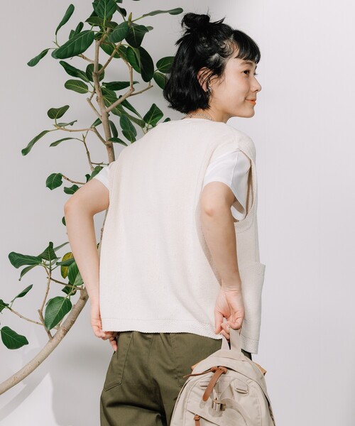 FREAK'S STORE ベスト ジレ 金ボタン サマーニットベスト