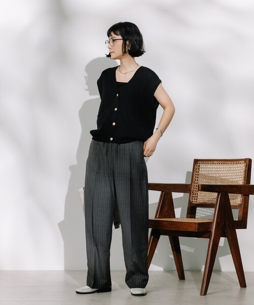 FREAK'S STORE ベスト ジレ 金ボタン サマーニットベスト