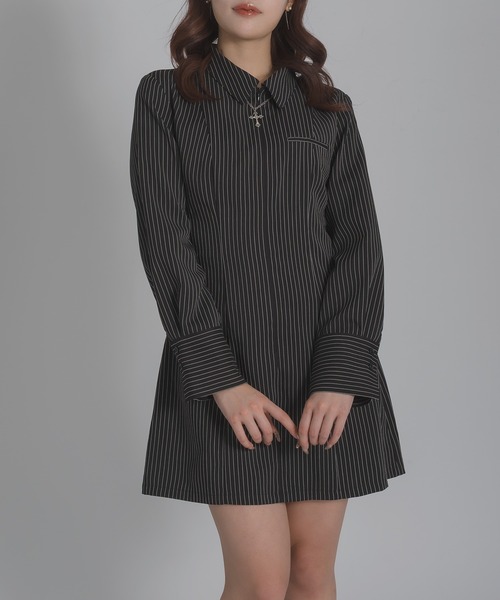 CFCL新品未使用黒ラメ長袖ミニワンピースチュニック Calon mie（カロン ミー） チュニック JACKET LIKE MINI ONE-PIECE