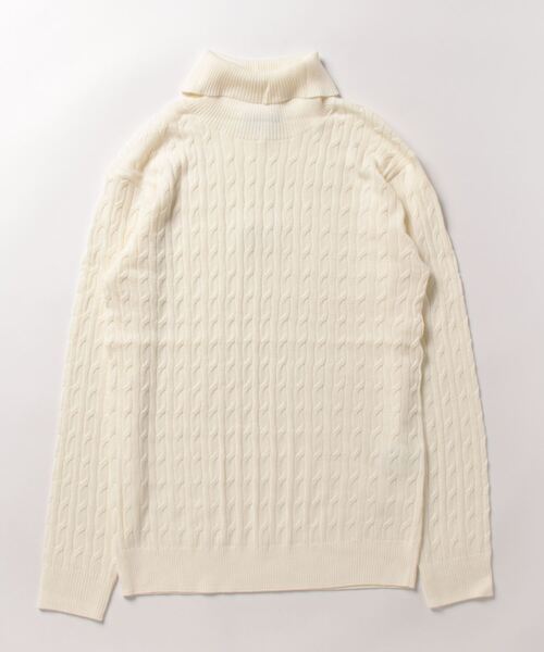 「ABAHOUSE GRAY」 タートルネックニット 44 オフホワイト メンズ_画像2