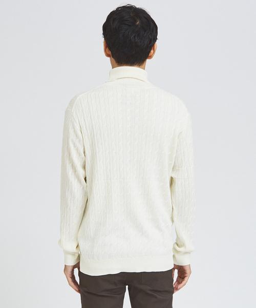 「ABAHOUSE GRAY」 タートルネックニット 44 オフホワイト メンズ_画像6