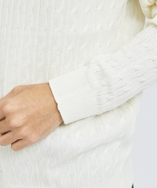 「ABAHOUSE GRAY」 タートルネックニット 44 オフホワイト メンズ_画像8