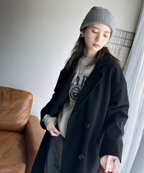 「classicalelf」 チェスターコート MEDIUM ブラック レディース_画像5