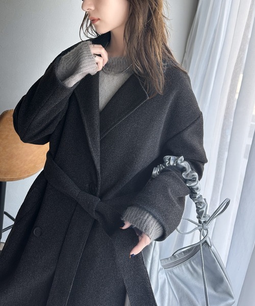 「classicalelf」 チェスターコート MEDIUM ブラック レディース_画像8