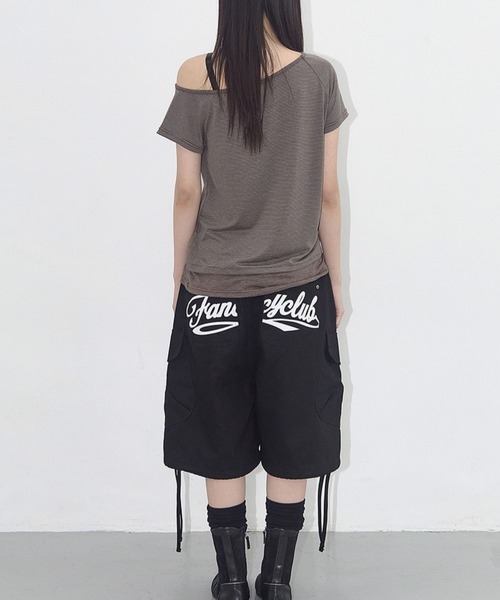tシャツ K-POPアイドル着用 FANCY CLUB／ワンショルダーＴ レディース FANCY CLUB tシャツ K-POPアイドル着用 CLUB／ワンショルダーT
