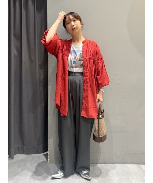 【りんごゼリー様】23区 カンクリーニ シャーティングチュニックブラウス 紺 楽天市場】CALINER(カリネ) コットンドビー花柄プリントプレーン
