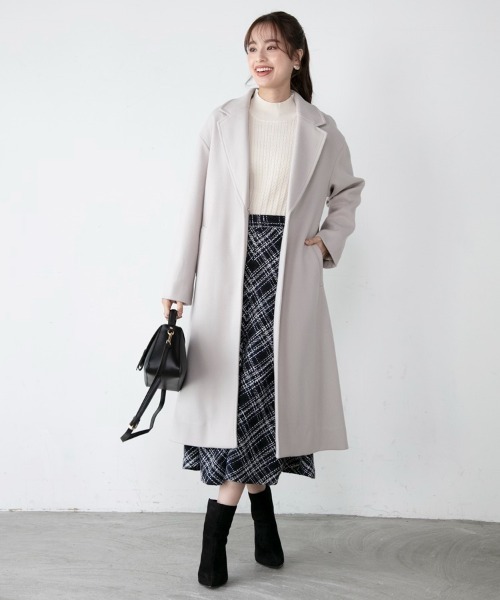 「M.deux」 チェスターコート MEDIUM グレイッシュベージュ レディース_画像5