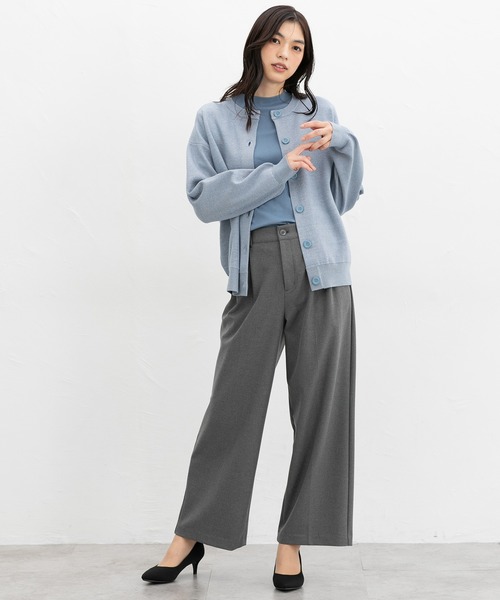 「Honeys」 ニットカーディガン L グレイッシュベージュ レディース_画像5