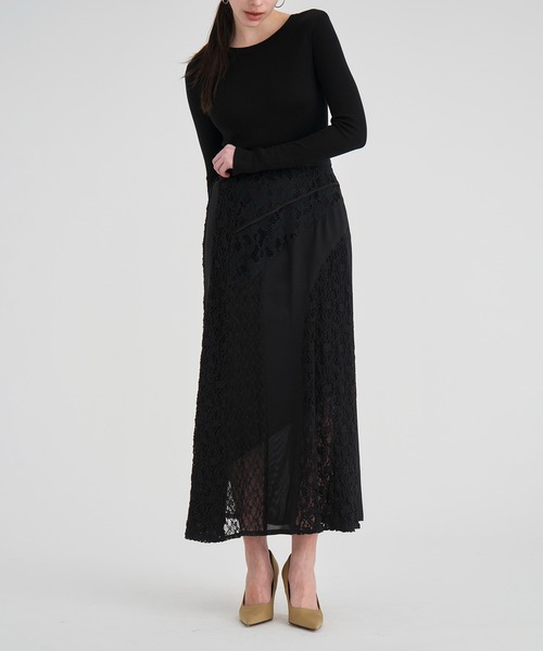 RITAN（リタン） ロング スカート 「RITAN/リタン」Slant Asym Lace