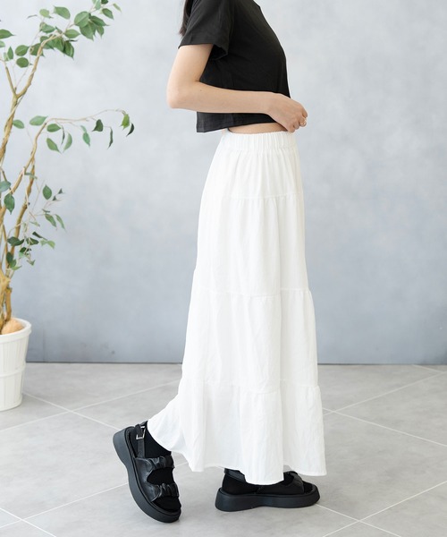 Asterellivi ロング スカート ティアードロングスカート : ZOZOTOWN