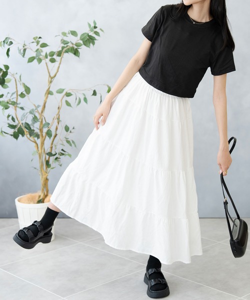 Asterellivi ロング スカート ティアードロングスカート : ZOZOTOWN