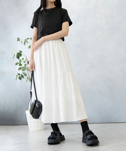 Asterellivi ロング スカート ティアードロングスカート : ZOZOTOWN