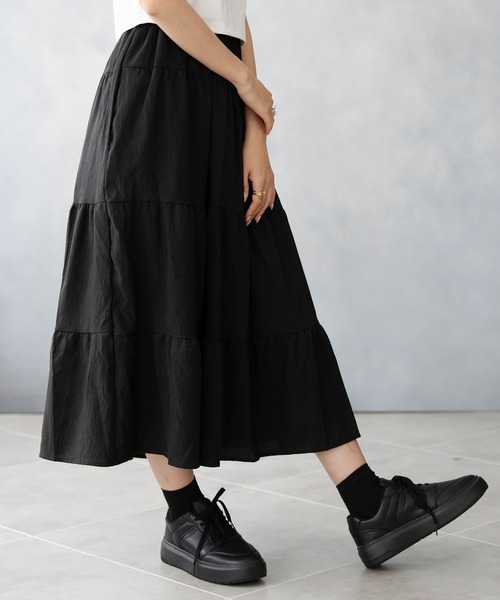 Asterellivi ロング スカート ティアードロングスカート : ZOZOTOWN