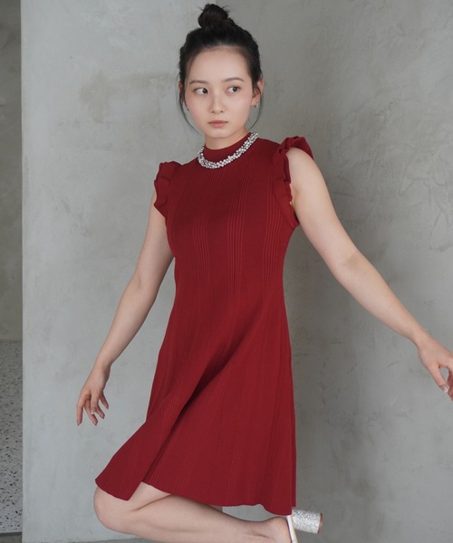 eimy istoire ワンピース フリルリブニットワンピース