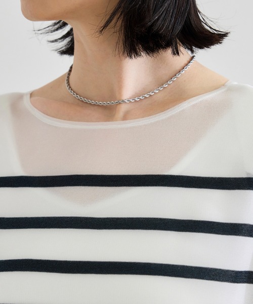 シャイニー2WAYリボンブラウス/洗える ROPE' シャイニー2WAYリボンブラウス/洗える（2WAY/配色リボン