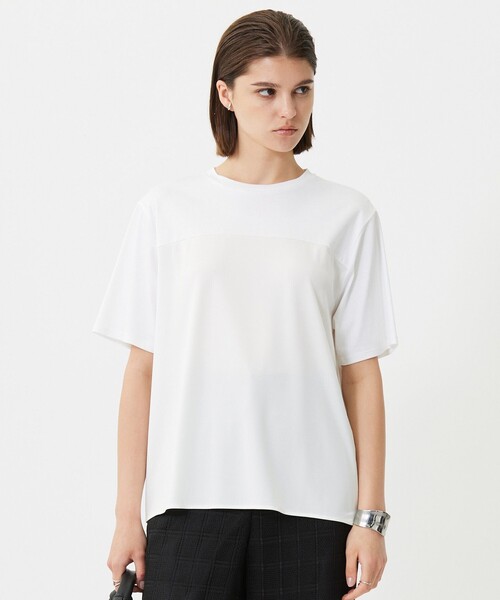 tシャツ シルケットスムースコンビ Tブラウスカットソー レディース
