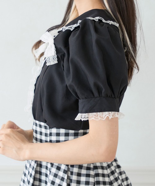 Pal elfy ブラウス シャツ 胸開きレースリボンブラウス