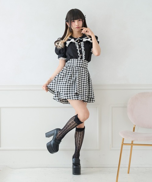 Pal elfy ブラウス シャツ 胸開きレースリボンブラウス レディース