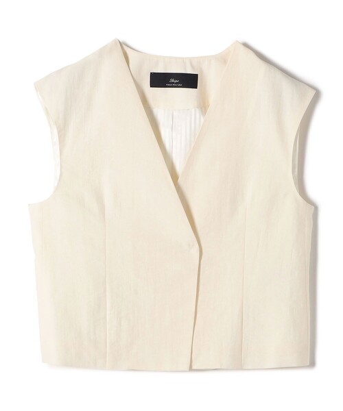 ベスト ジレ SHIPS Primary Navy Label:「手洗い可能」MANTECO ジレ レディース