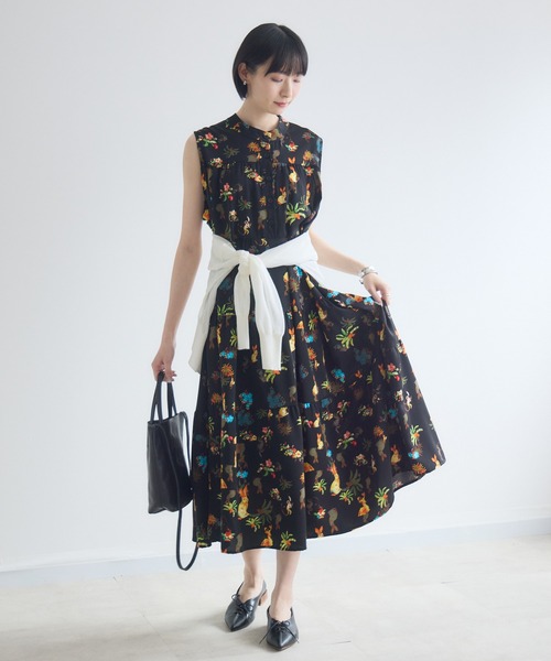 花柄ノースリーブティアードワンピース　パラソル Paradise Picnic（パラダイスピクニック） ワンピース 「新柄登場