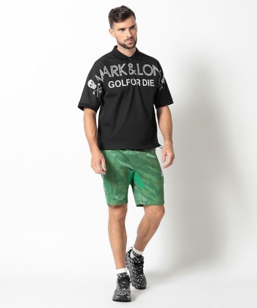 MARK & LONA ブラックポロシャツ MARK&LONA 「MARK & LONA」 半袖ポロシャツ 46 ブラック メンズ