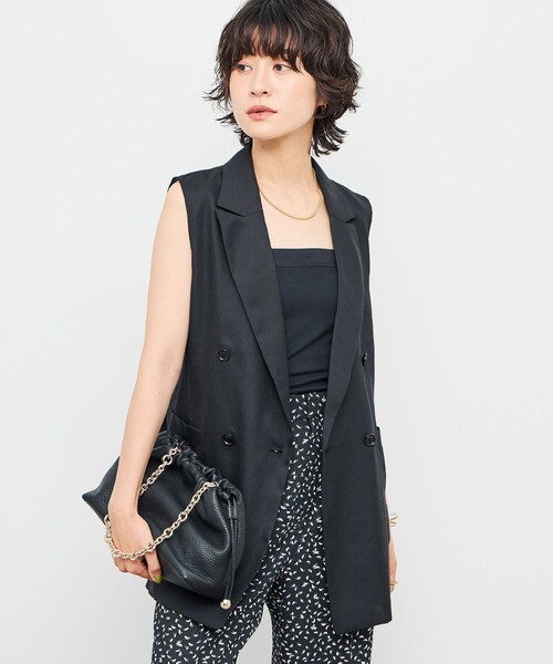 NOLLEY'S ベスト ジレ リネン風シアージレ レディース