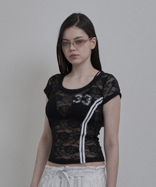 tシャツ 「日本未発売/WEB限定」SETUPEXE(セットアップイーエックスイー)/レース 半袖 Tシャツ/33 LACE TOP レディース