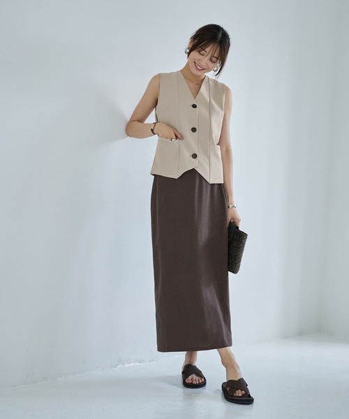 STYLE DELI（スタイルデリ） ロング スカート コットン混紡ストレート