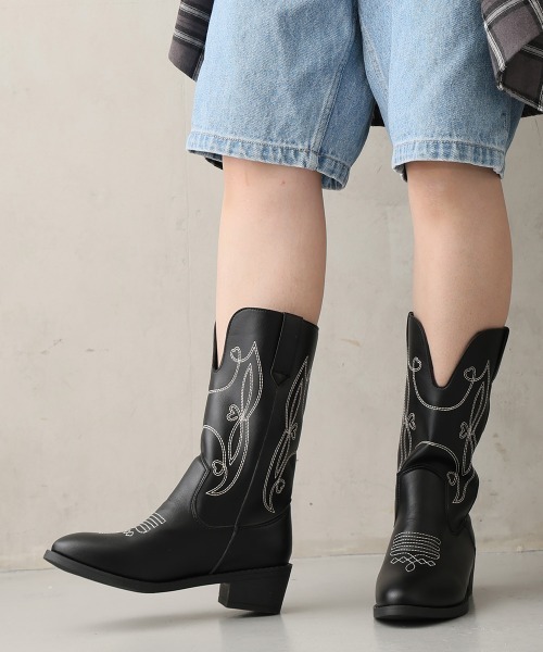 DEMETER（デメテル） ブーツ ポインテッドトゥ ミドル丈 ウエスタン