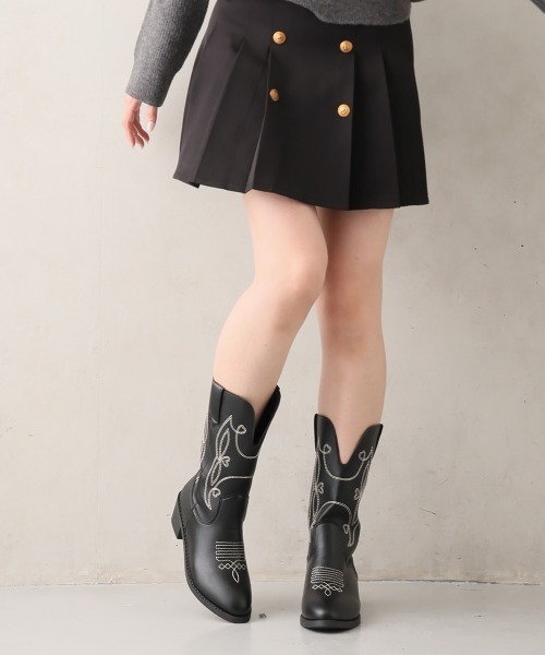 DEMETER（デメテル） ブーツ ポインテッドトゥ ミドル丈 ウエスタン