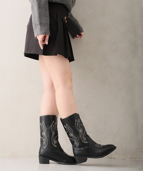 DEMETER（デメテル） ブーツ ポインテッドトゥ ミドル丈 ウエスタン