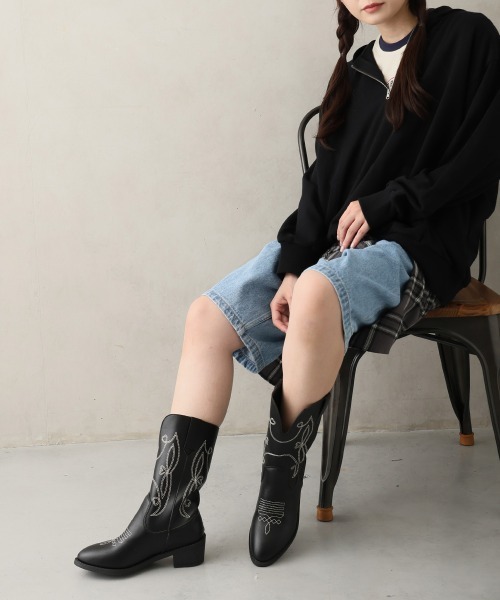 DEMETER（デメテル） ブーツ ポインテッドトゥ ミドル丈 ウエスタン