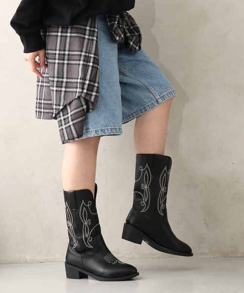 DEMETER（デメテル） ブーツ ポインテッドトゥ ミドル丈 ウエスタン